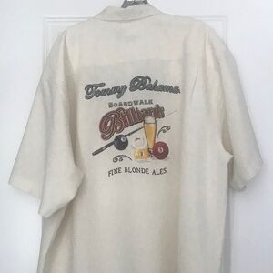 Tommy Bahama (XL) Embroidered “BOARDWALK BILLIARDS” Silk Camp Shirt